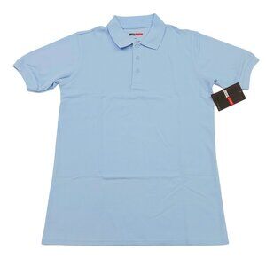 Jump Start Uniform Polo Shirt Youth 14 Baby Blue Cotton Blend Short Sleeve